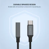 Redukce z hliníku FIXED Link USB-C na 3,5mm jack, space gray