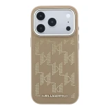 Karl Lagerfeld PU Perforated Monogram MagSafe Zadní Kryt pro iPhone 17 Pro Max Beige