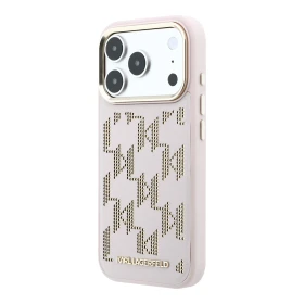 Karl Lagerfeld PU Perforated Monogram MagSafe Zadní Kryt pro iPhone 17 Pro Pink