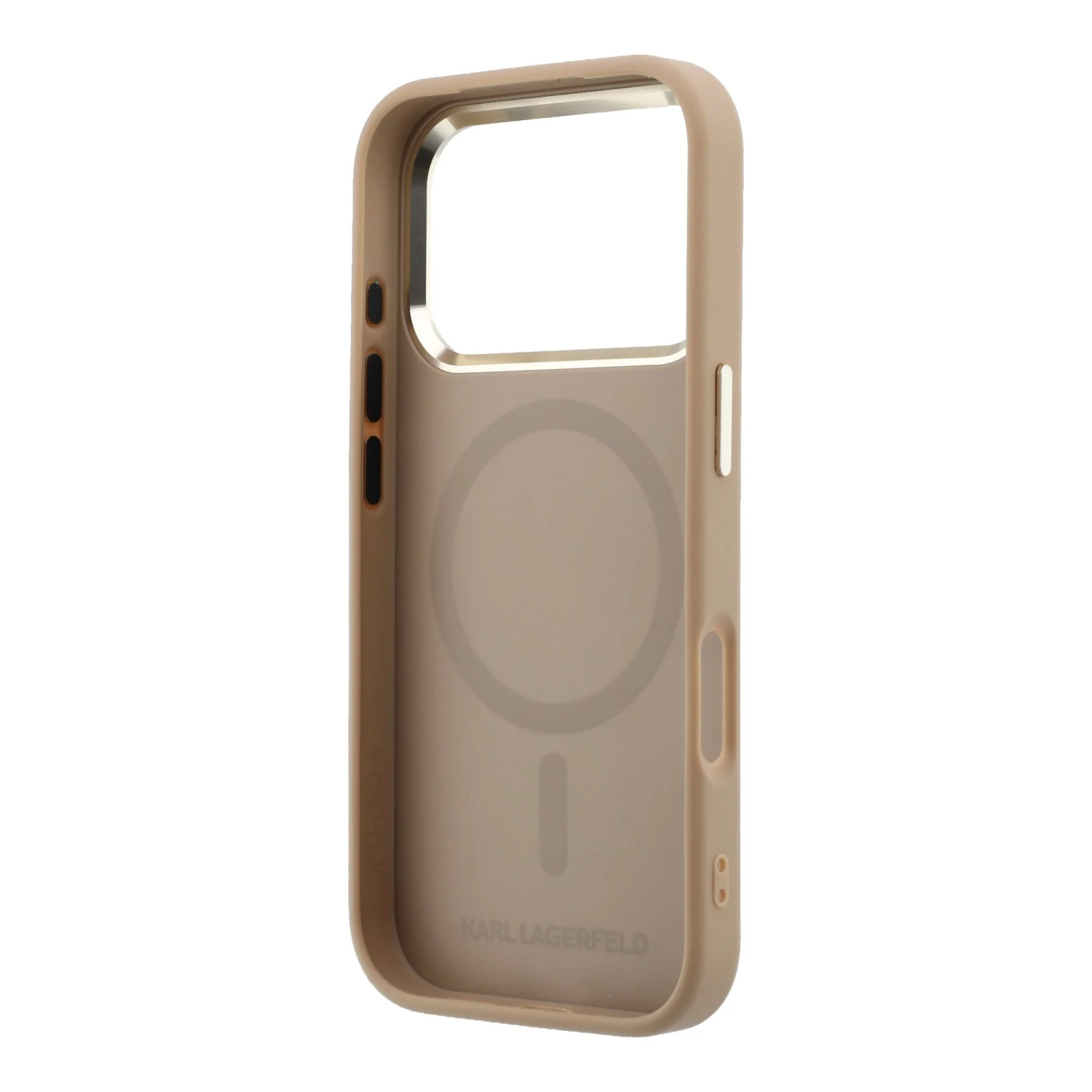Karl Lagerfeld PU Perforated Monogram MagSafe Zadní Kryt pro iPhone 17 Pro Beige