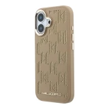 Karl Lagerfeld PU Perforated Monogram MagSafe Zadní Kryt pro iPhone 17 Beige