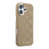 Karl Lagerfeld PU Perforated Monogram MagSafe Zadní Kryt pro iPhone 17 Beige