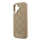 Karl Lagerfeld PU Perforated Monogram MagSafe Zadní Kryt pro iPhone 17 Beige