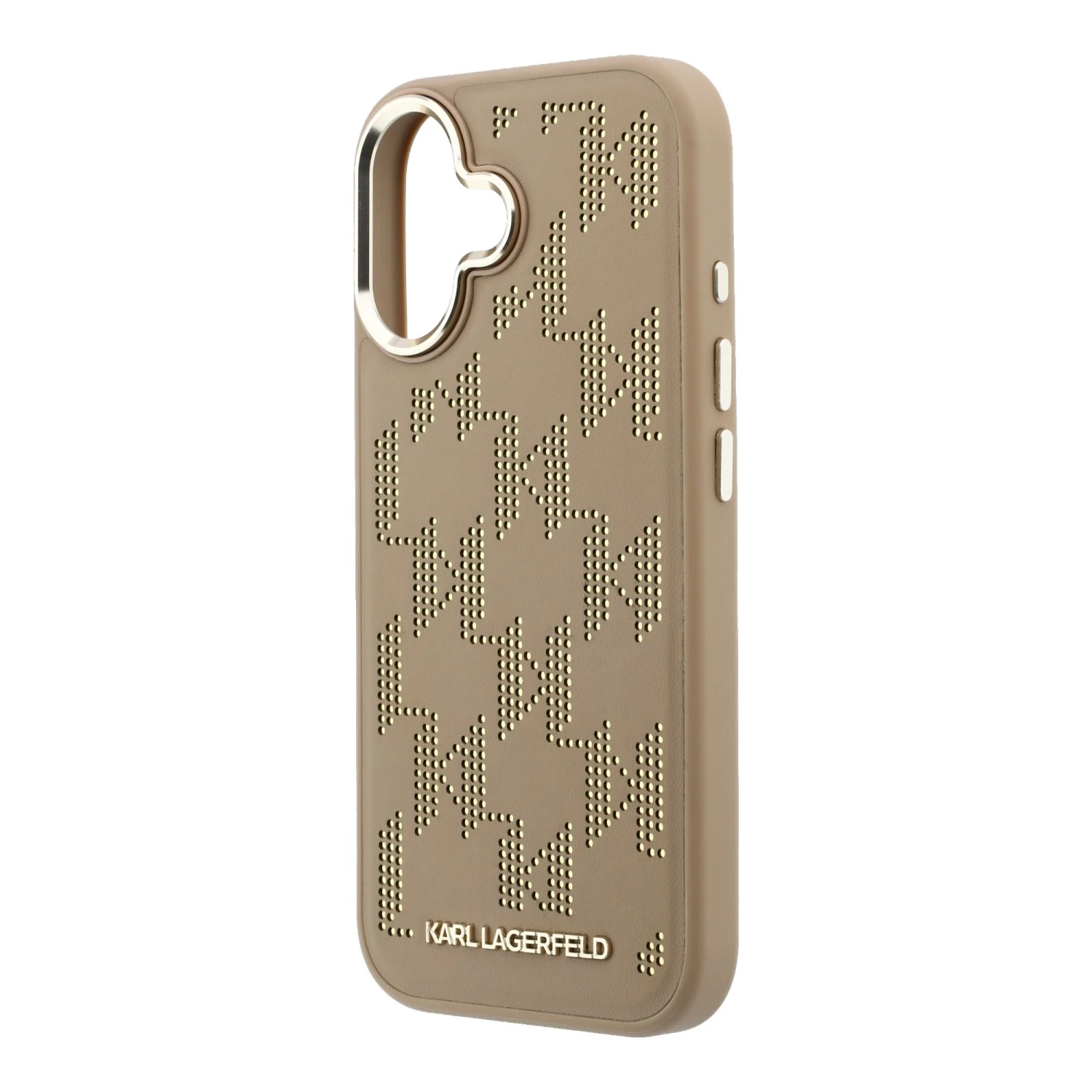 Karl Lagerfeld PU Perforated Monogram MagSafe Zadní Kryt pro iPhone 17 Beige