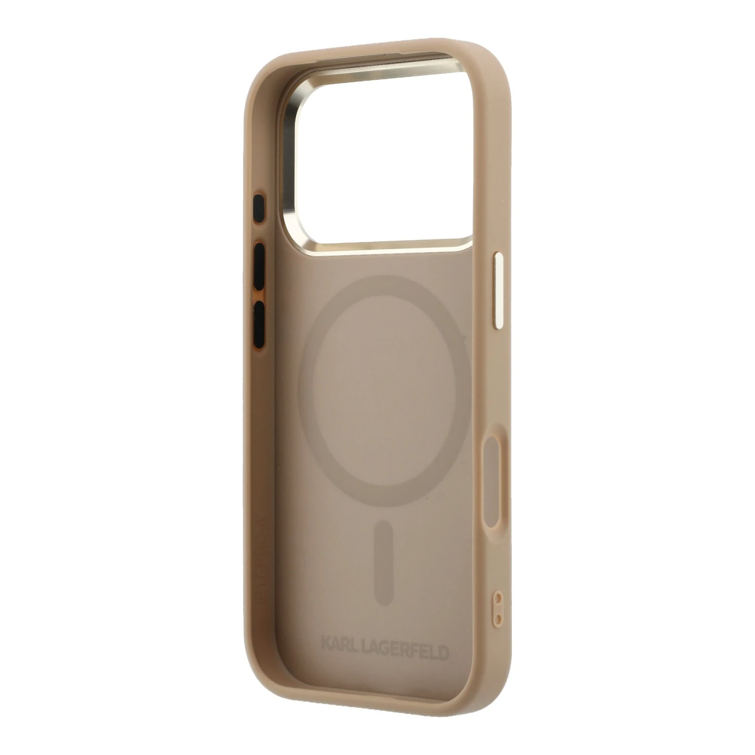 Karl Lagerfeld PU Perforated Gold Dots MagSafe Zadní Kryt pro iPhone 17 Pro Max Beige