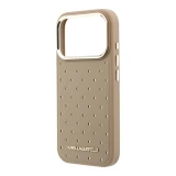 Karl Lagerfeld PU Perforated Gold Dots MagSafe Zadní Kryt pro iPhone 17 Pro Beige