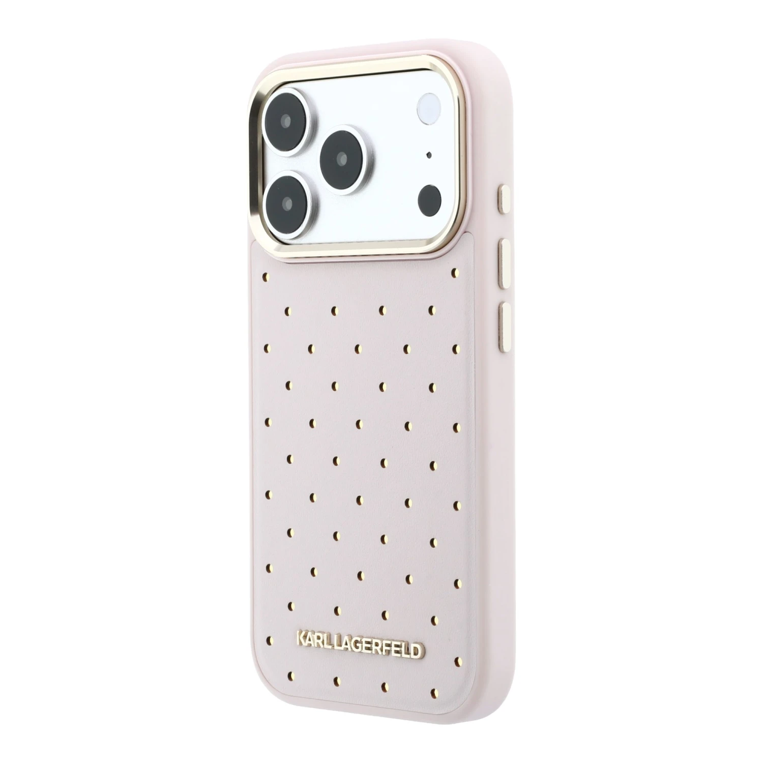 Karl Lagerfeld PU Perforated Gold Dots MagSafe Zadní Kryt pro iPhone 17 Pro Max Pink