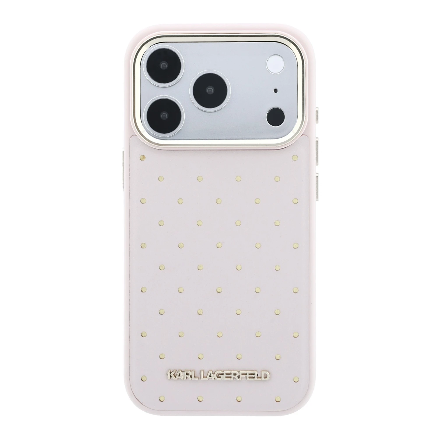Karl Lagerfeld PU Perforated Gold Dots MagSafe Zadní Kryt pro iPhone 17 Pro Max Pink