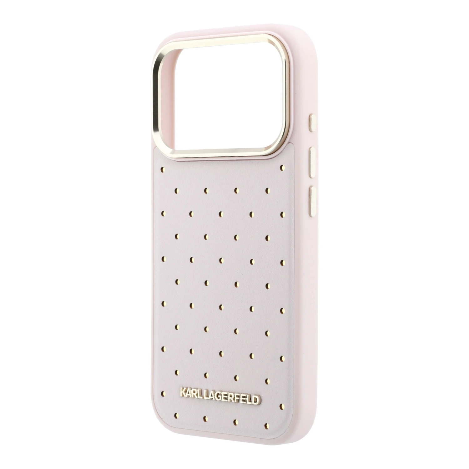 Karl Lagerfeld PU Perforated Gold Dots MagSafe Zadní Kryt pro iPhone 17 Pro Max Pink