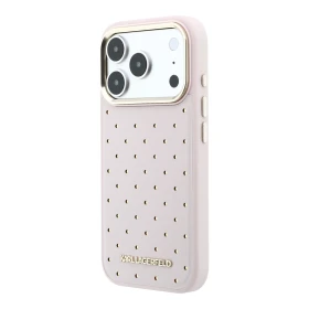 Karl Lagerfeld PU Perforated Gold Dots MagSafe Zadní Kryt pro iPhone 17 Pro Pink