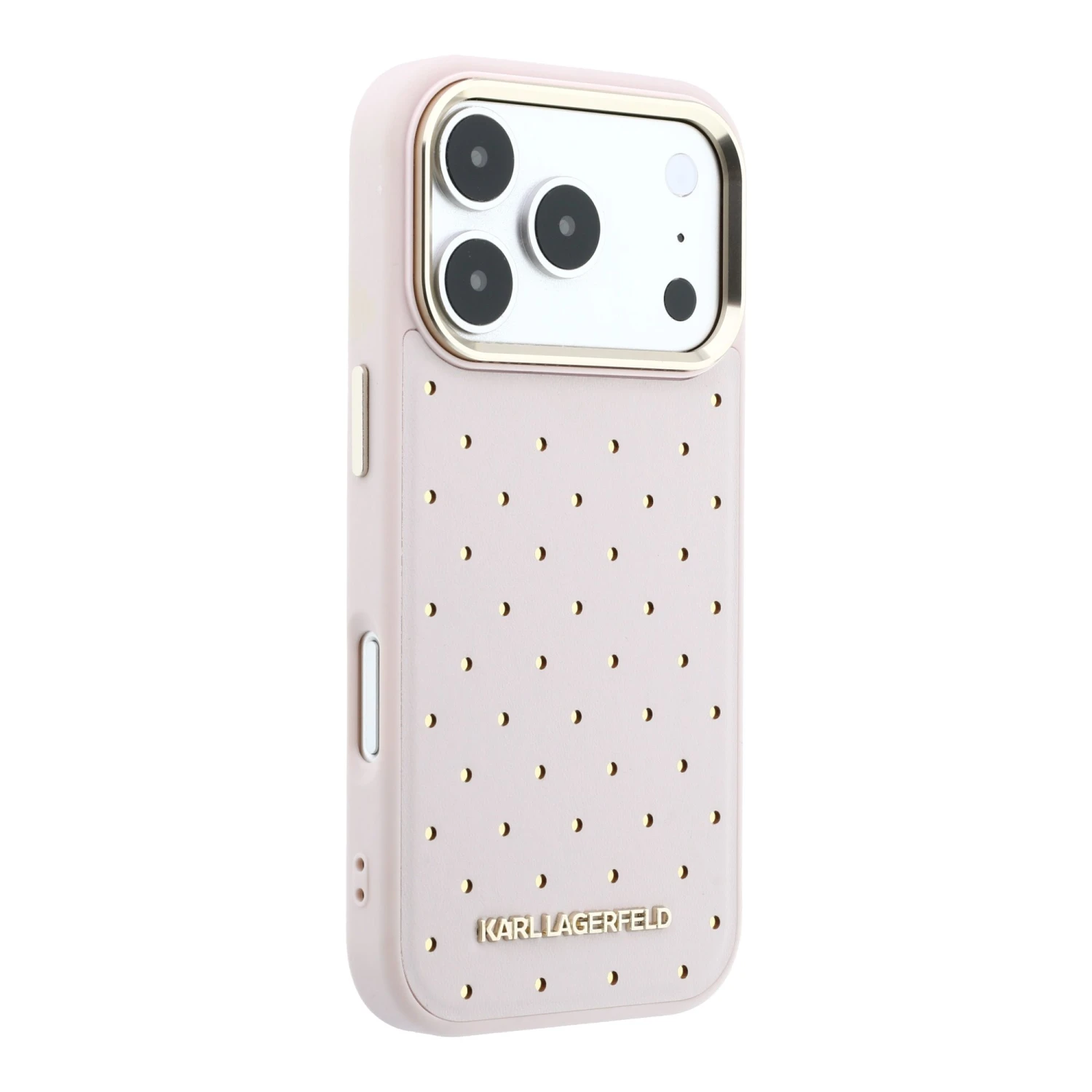 Karl Lagerfeld PU Perforated Gold Dots MagSafe Zadní Kryt pro iPhone 17 Pro Pink