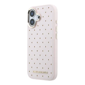 Karl Lagerfeld PU Perforated Gold Dots MagSafe Zadní Kryt pro iPhone 17 Pink