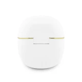 Guess Gold Line Glossy Classic Logo TWS Bezdrátová Sluchátka White