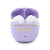 Guess Gold Line Glossy Classic Logo TWS Bezdrátová Sluchátka Purple