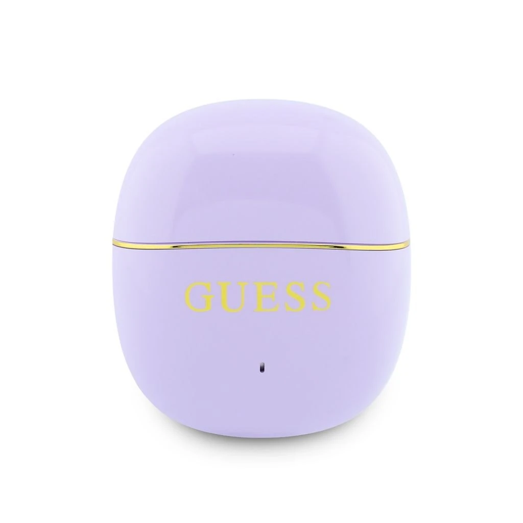 Guess Gold Line Glossy Classic Logo TWS Bezdrátová Sluchátka Purple