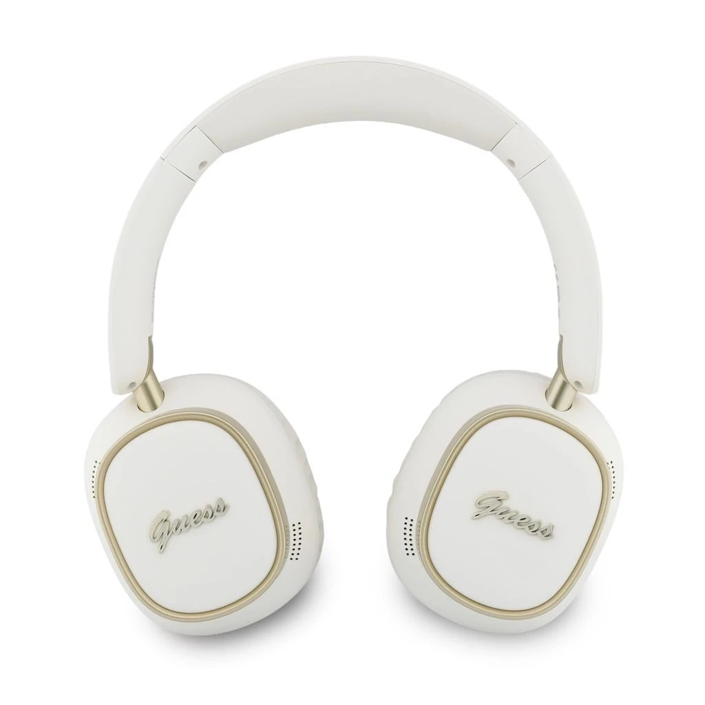 Guess Rectangle Metal Script Logo ENC Bezdrátová Sluchátka White