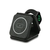 Guess PU 4G MagSafe Bezdrátová Nabíječka 3v1 Black
