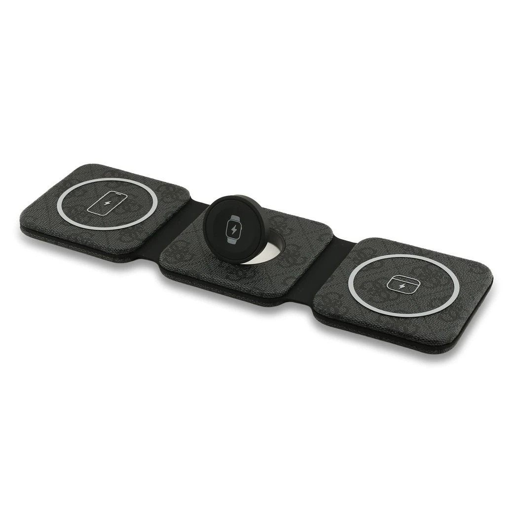 Guess PU 4G MagSafe Bezdrátová Nabíječka 3v1 Black