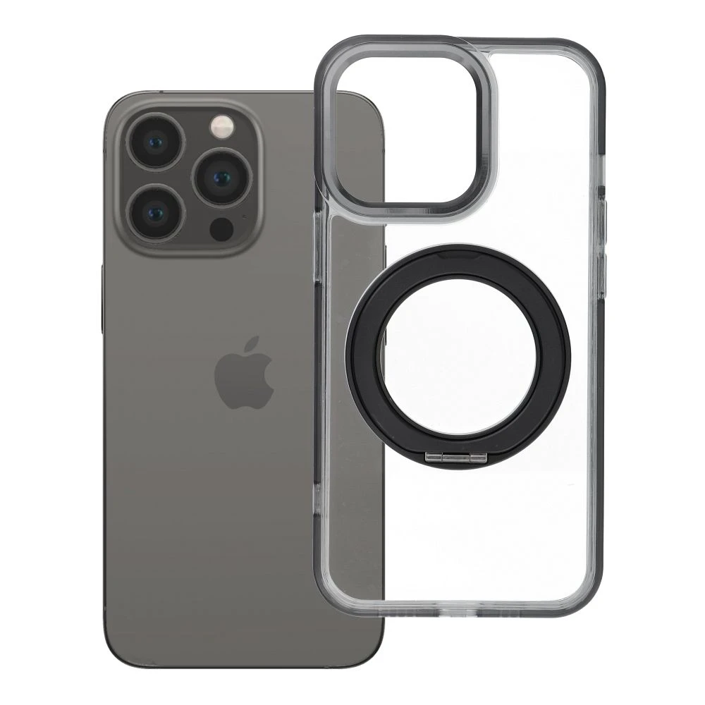 Case for iPhone 13 PRO Frame Circle Stand compatible with MagSafe black