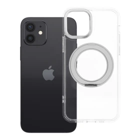 Case for iPhone 12 Frame Circle Stand compatible with MagSafe transparent