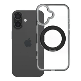 Case for iPhone 16 Frame Circle Stand compatible with MagSafe black