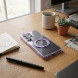 Case for Samsung S26 Frame Circle Stand compatible with MagSafe purple