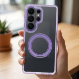 Case for Samsung A57 Frame Circle Stand compatible with MagSafe purple