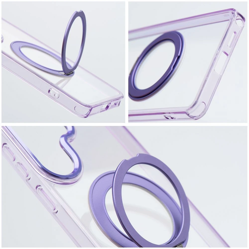 Case for Samsung A57 Frame Circle Stand compatible with MagSafe purple