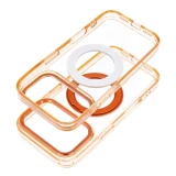 Case for iPhone 17 Pro Max / 18 Pro Max ( low camera edge) Frame Circle Stand compatible with MagSafe orange