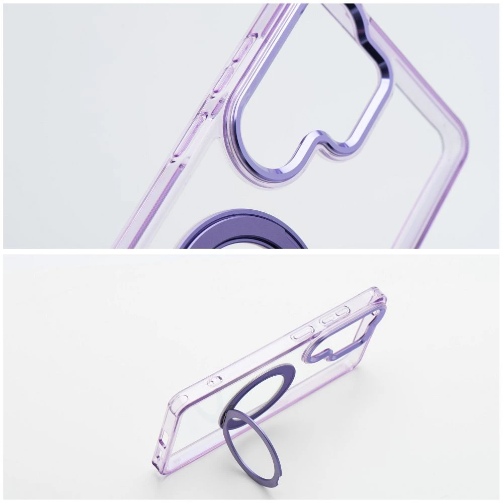 Case for Samsung A37 Frame Circle Stand compatible with MagSafe purple