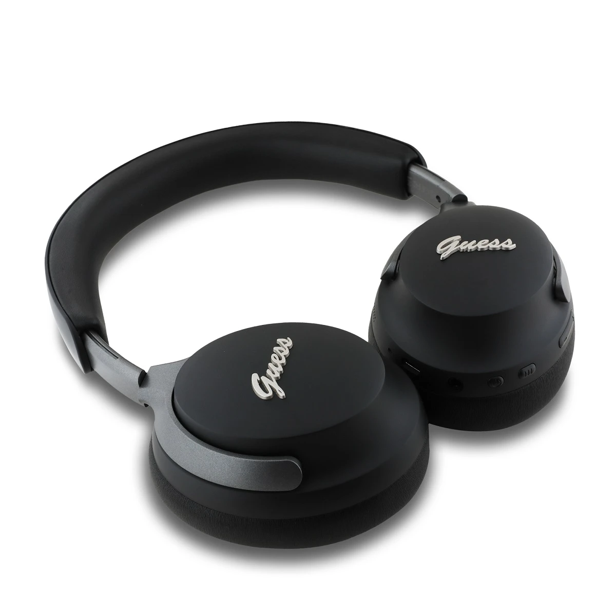 Guess PU Leather Script Logo ANC/ENC Bezdrátová Sluchátka Black