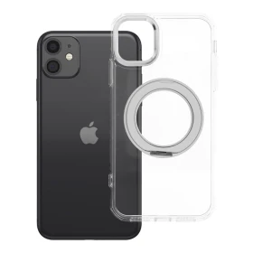 Case for iPhone 11 Frame Circle Stand compatible with MagSafe transparent