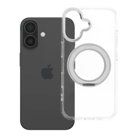 Case for iPhone 16 Frame Circle Stand compatible with MagSafe transparent