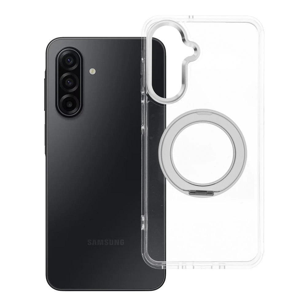Case for Samsung A17 Frame Circle Stand compatible with MagSafe transparent