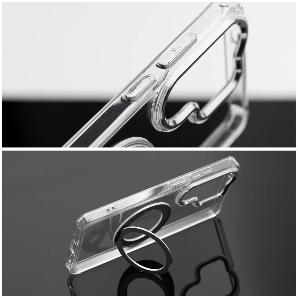 Case for Samsung A36 Frame Circle Stand compatible with MagSafe transparent