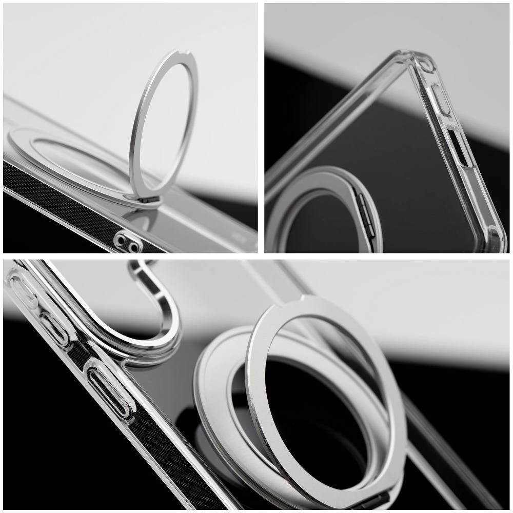 Case for Samsung A37 Frame Circle Stand compatible with MagSafe transparent