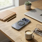 Case for iPhone 16 PRO Frame Circle Stand compatible with MagSafe black