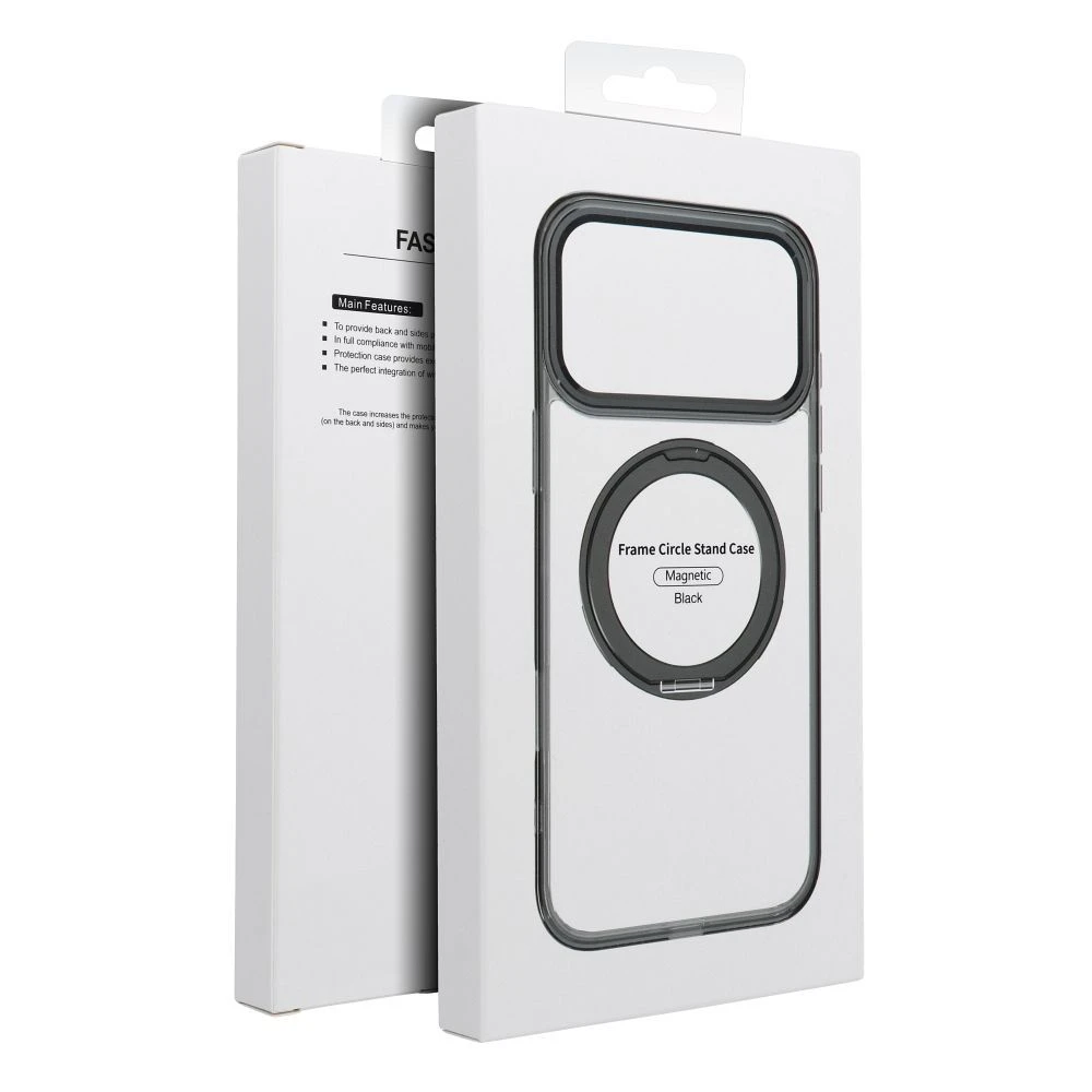 Case for iPhone 17 Pro / 18 Pro Frame Circle Stand compatible with MagSafe black
