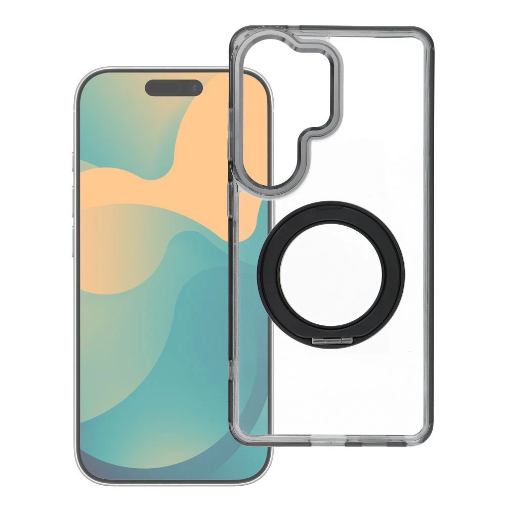 Case for Samsung S26 ULTRA Frame Circle Stand compatible with MagSafe black