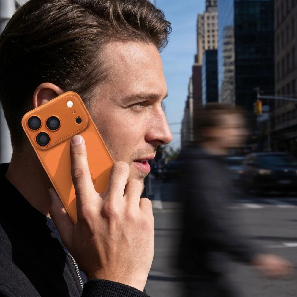 AR+AF Full Metal Tempered Glass for IPHONE 17 PRO orange