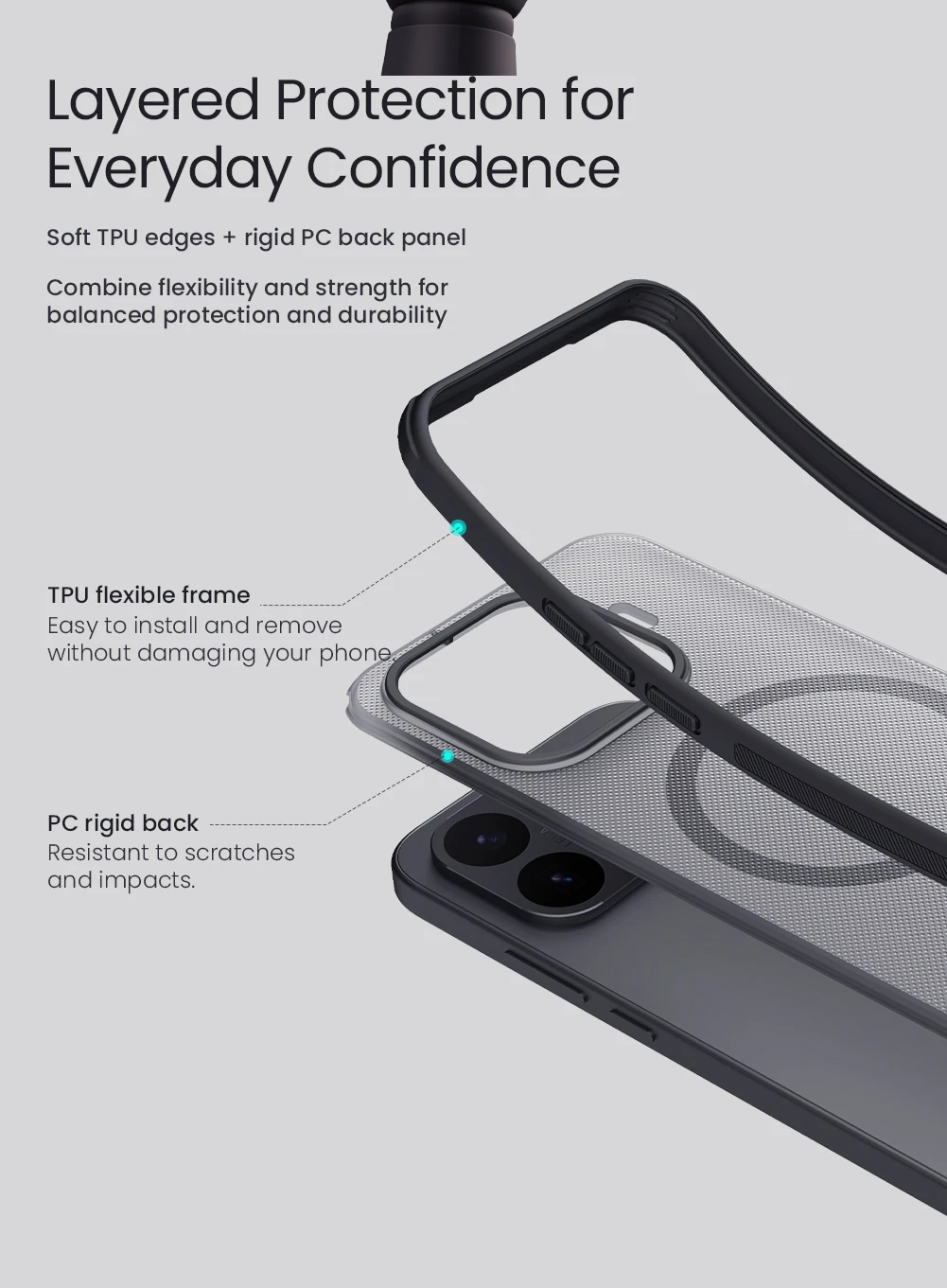 Nillkin Super Frosted PRO Magnetic Zadní Kryt pro Xiaomi 17T Transparent Black