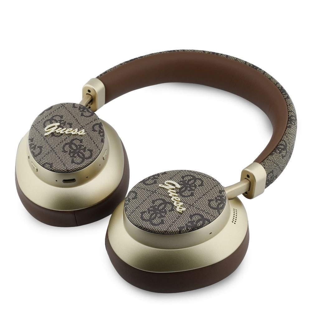 Guess PU 4G Gold Script Metal Logo ENC hnědá
