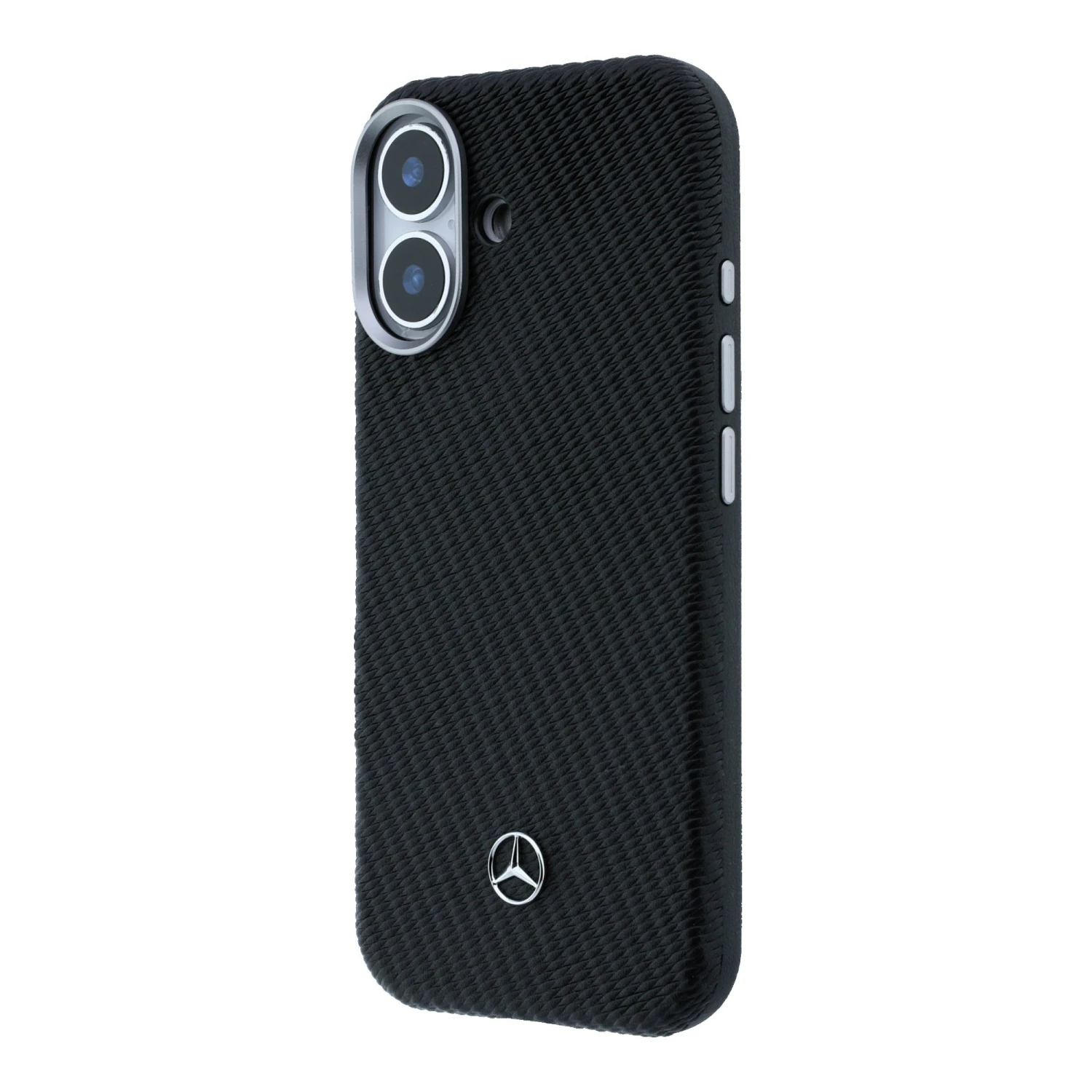 Mercedes PU Leather Wood Semi Wrap MagSafe Zadní Kryt pro iPhone 17 Black