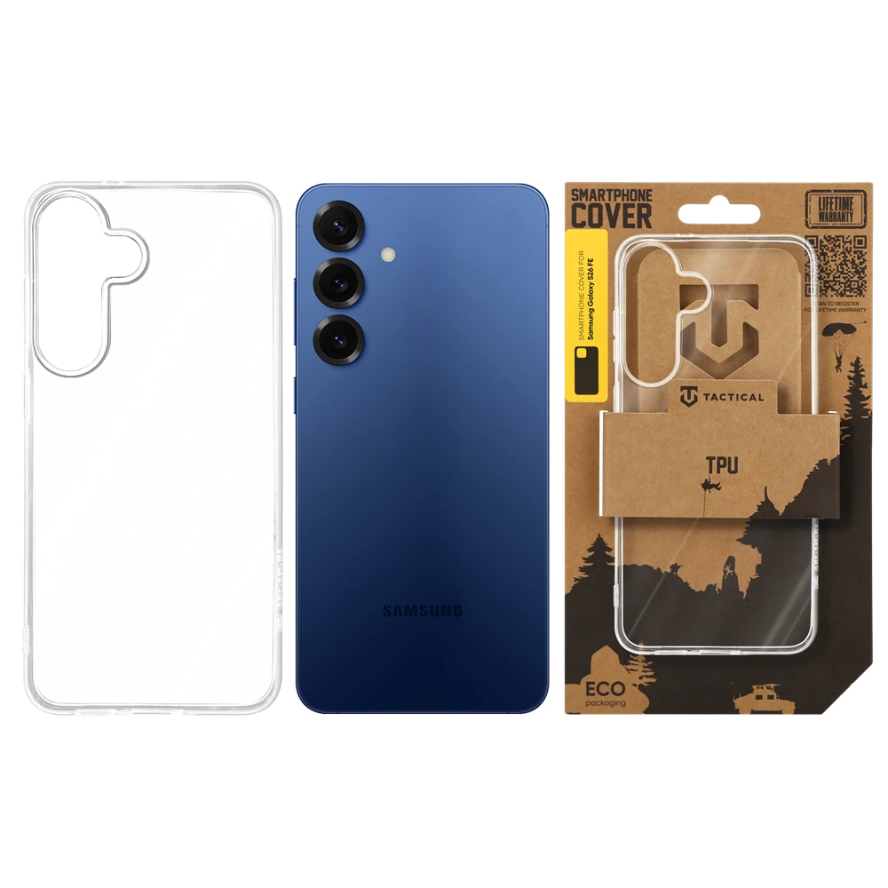 Tactical TPU Kryt pro Samsung Galaxy S26 FE Transparent