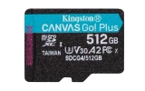Paměťová karta 512GB Kingston microSDXC Canvas Go Plus Gen4 200MB/s A2 U3 V30 s adaptérem