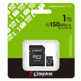 Paměťová karta 1TB Kingston microSDXC Canvas SelectPlus Gen3 150MB/s A1 s adaptérem
