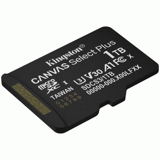 Paměťová karta 1TB Kingston microSDXC Canvas SelectPlus Gen3 150MB/s A1 s adaptérem