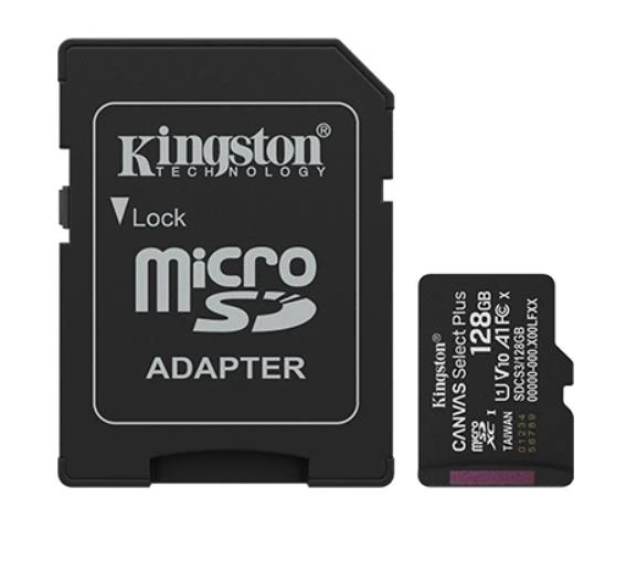 Paměťová karta 256GB Kingston microSDXC Canvas SelectPlus Gen3 150MB/s A1 s adaptérem