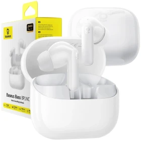 Bluetooth sluchátka Baseus Bass BP1 NC, bílá