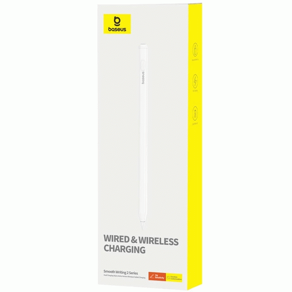 Stylus Baseus Smooth Writing 2 s bezdrátovým a kabelovým nabíjením USB-C, bílá